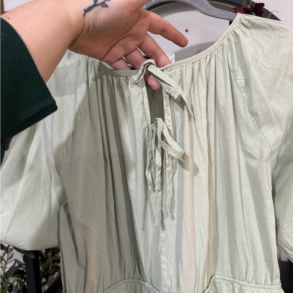 MELLODAY Green Pleated Tiered Midi Sundress size large - Picture 9 of 11